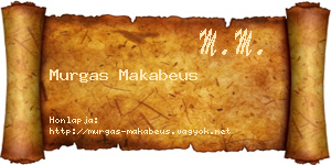 Murgas Makabeus névjegykártya